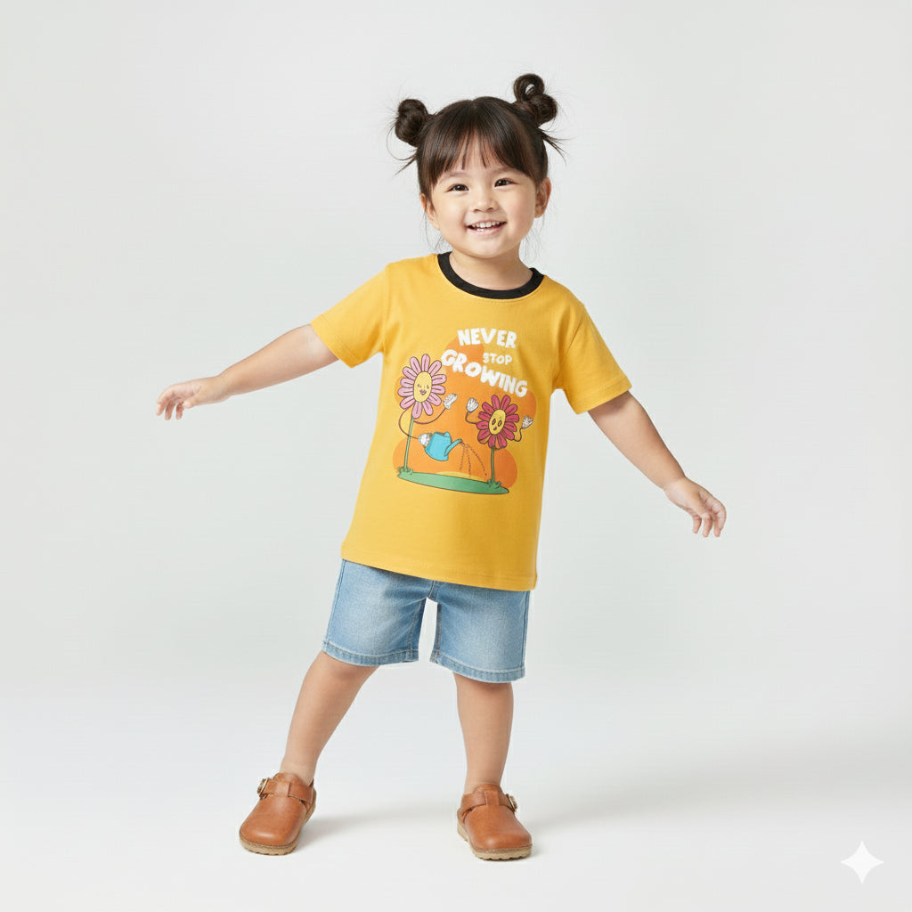 Never Stop GROWING - Kids | Toddler Soft Cotton T-shirt