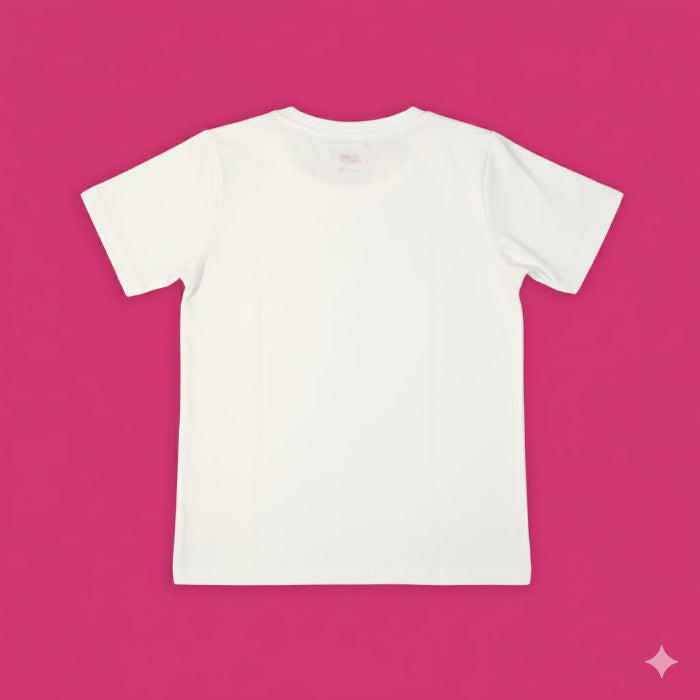 White t-shirt on a pink background