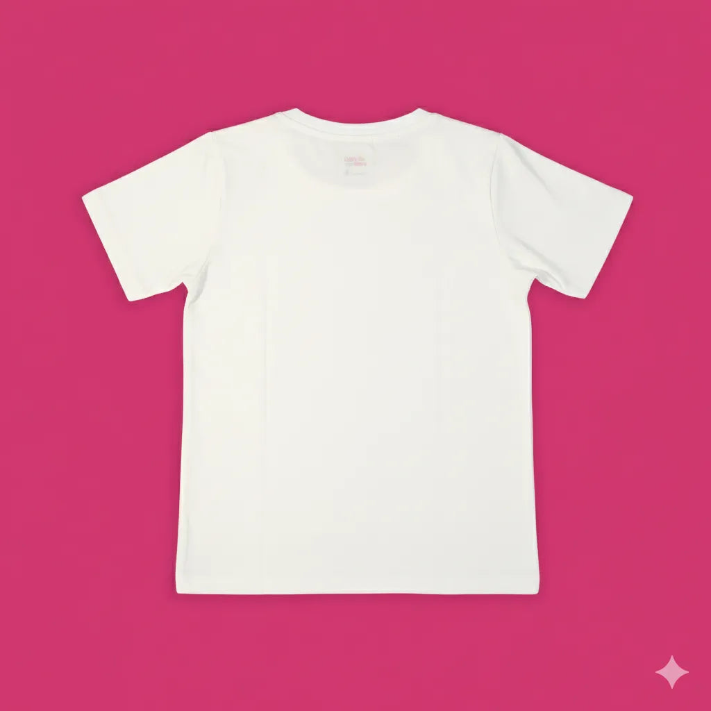 White t-shirt on a pink background