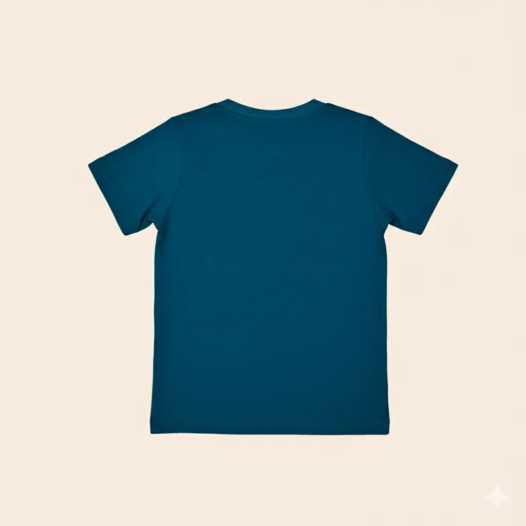 Plain blue t-shirt on a beige background