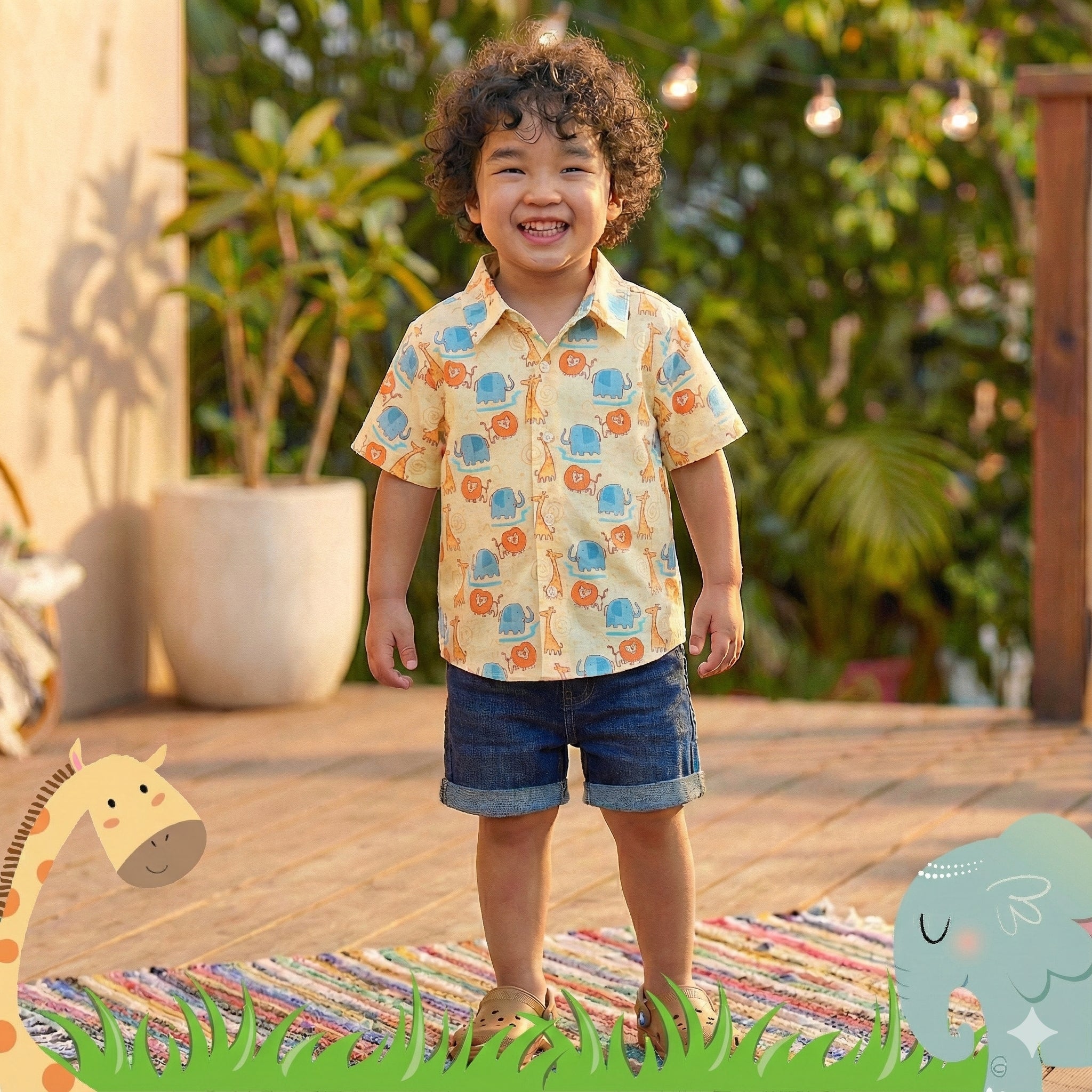 Jungle Safari Printed Cotton Shirt – Short Sleeve