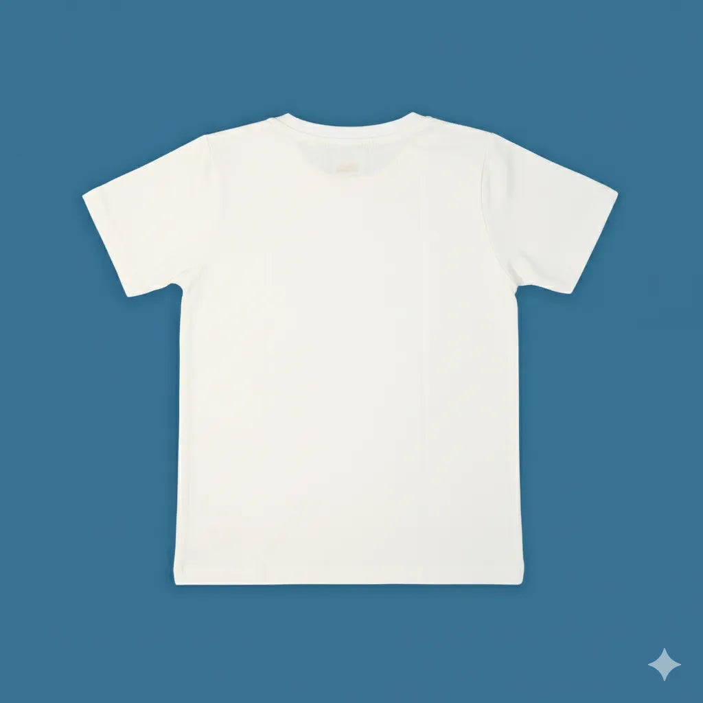 White t-shirt on a blue background