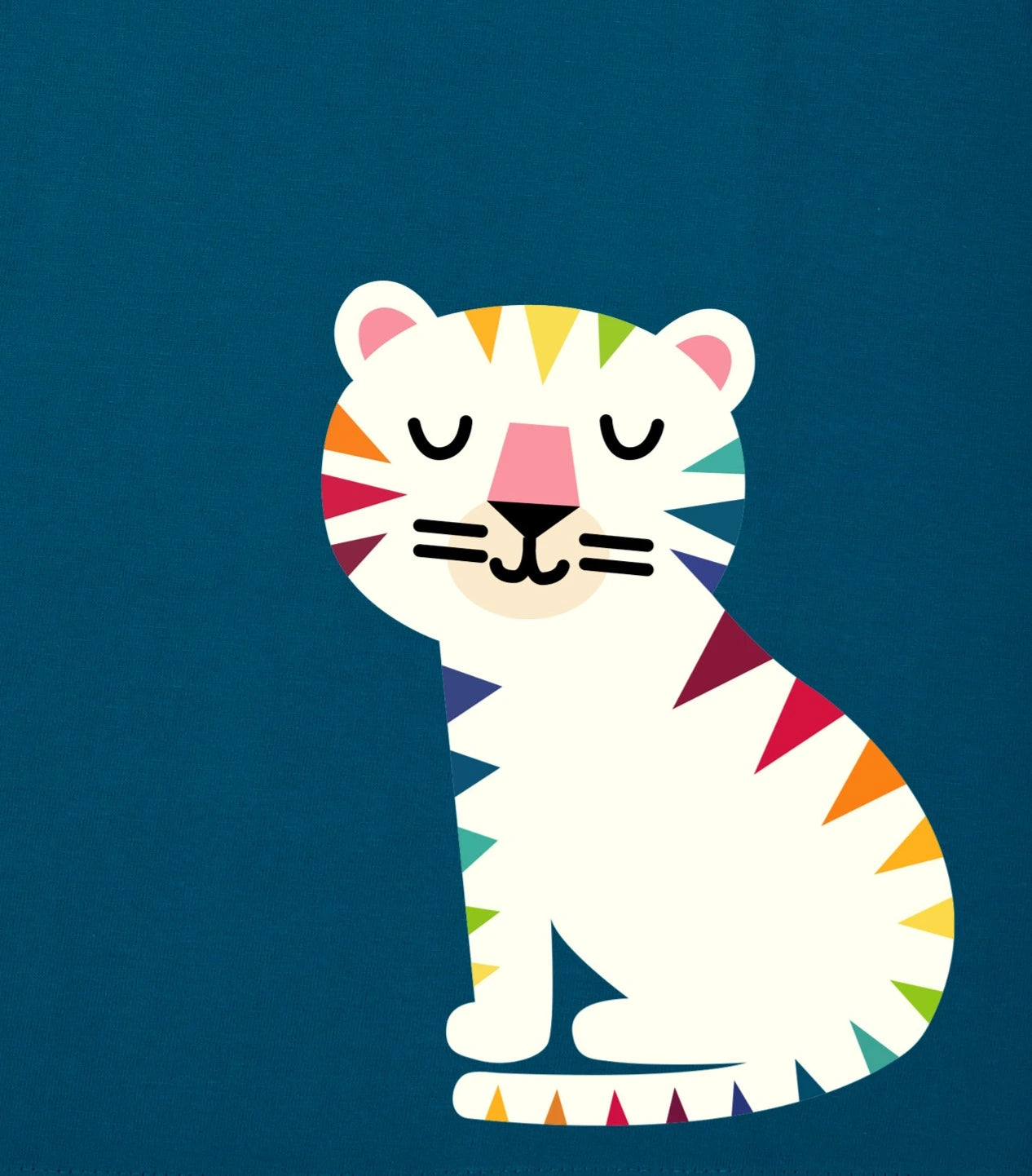 Rainbow Tiger Kids T-Shirt – Teal Blue