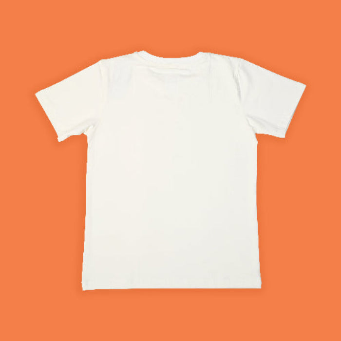 White t-shirt on an orange background
