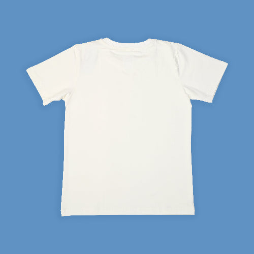 White t-shirt on a blue background