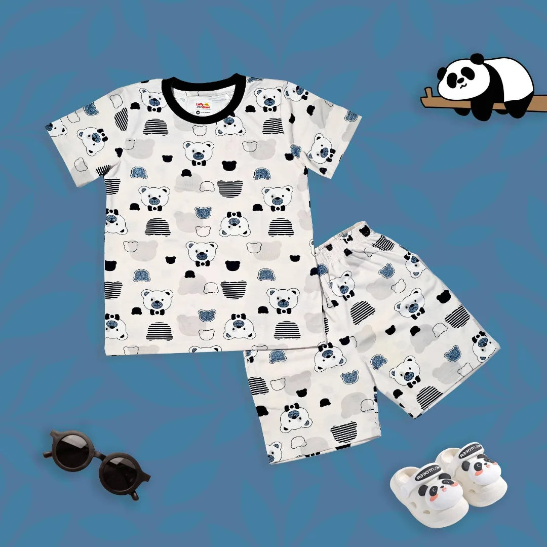 Cute Panda Printed Cotton Co-ord Set for Kids & Toddler