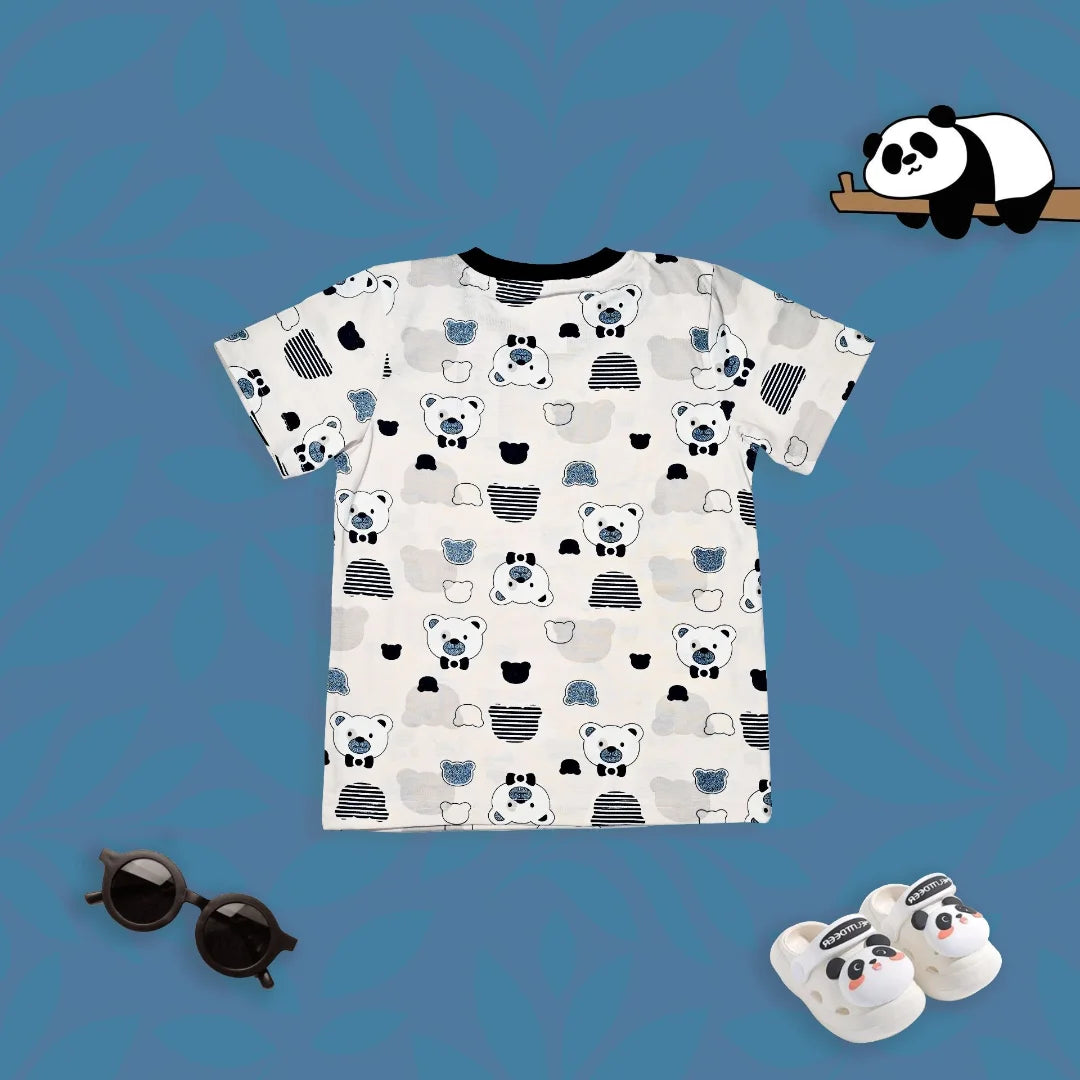 Cute Panda Printed Cotton Co-ord Set for Kids & Toddler